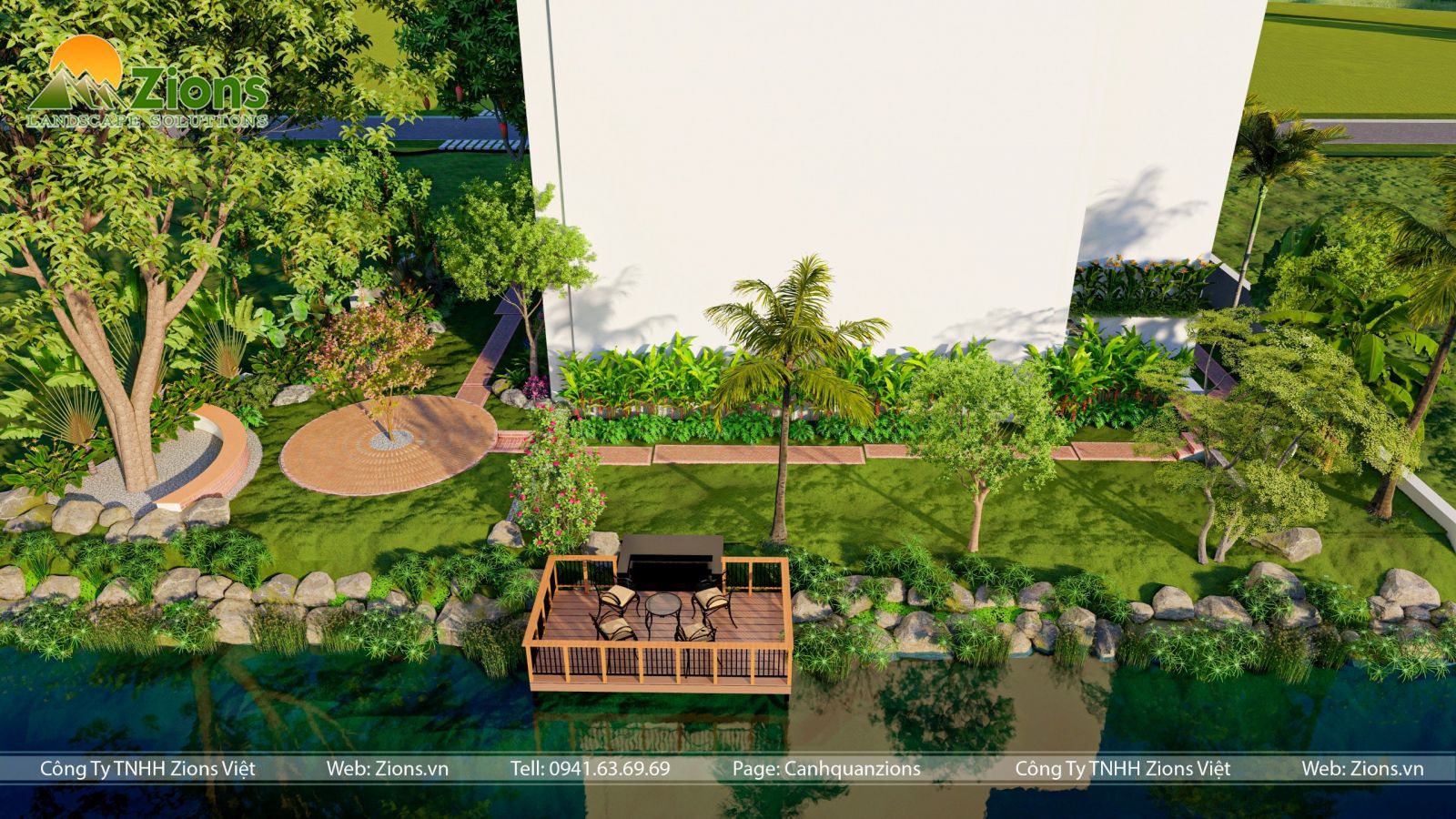 thiết kế sân vườn biệt thự đảo ecopark -nghỉ dưỡng gia đình